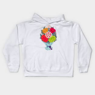 Minhwa: Peony Bouquet D Type (Korean traditional/folk art) Kids Hoodie